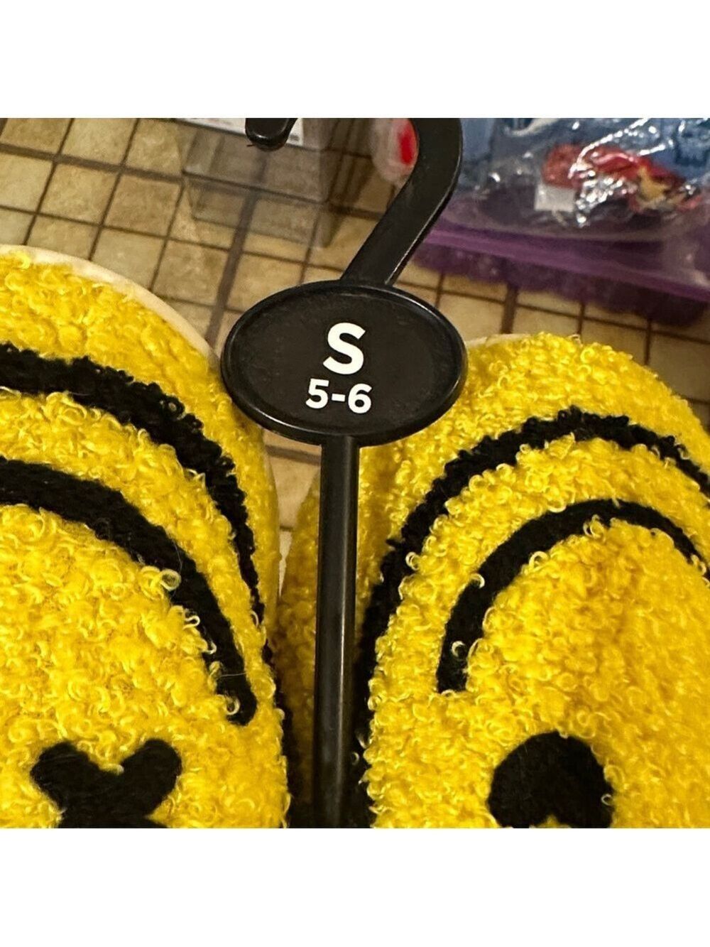 Cozy Yellow Smiley Face Womens Slippers - Picture 6 of 10